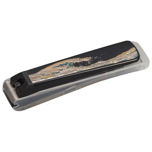 New KAI Japan Nail Clipper Hokusai The Great Wave Makie Art Made in Japan Professional Nail Cutter with Catcher and Etched File Gift