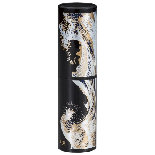New Japanese Makie Lacquer Art Atomizer Hokusai Wave Black Refillable Perfume Sanitizer Spray Bottle Made in Japan Traditional Gift Idea
