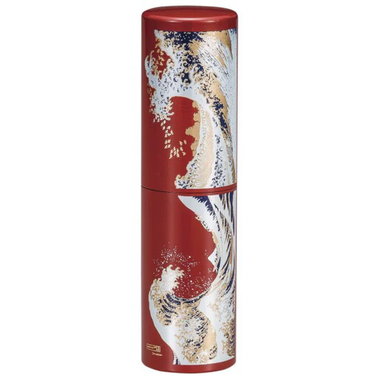 New Japanese Makie Lacquer Art Atomizer Hokusai Wave Red Gold Refillable Perfume Sanitizer Spray Bottle Made in Japan Traditional Gift Idea
