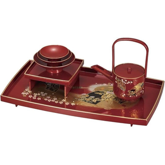 New Japanese Sake Decanter Set Kyogabi Dobari Toso Set for New Year Celebration Traditional Kyoto Style Lacquerware Art Made in Japan