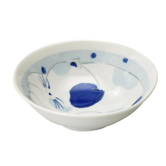 New Cute Sleeping Cat Small Bowl Baby Blue Mino Ware Japanese Ceramic Napping Cat Dessert Bowl Microwave Dishwasher Safe Made in Japan