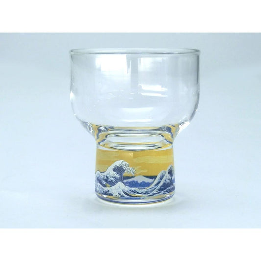 Hokusai Great Wave & Mount Fuji Sake Glass Cup Ukiyoe Kikou Japanese Art Sake Cup Shot Glass Made in Japan 3D Depth Design Glassware New