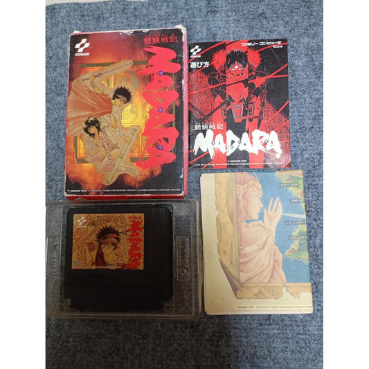 Used Madara Nintendo Famicom Japan Game CIB Complete w/ Map Konami RPG 1990