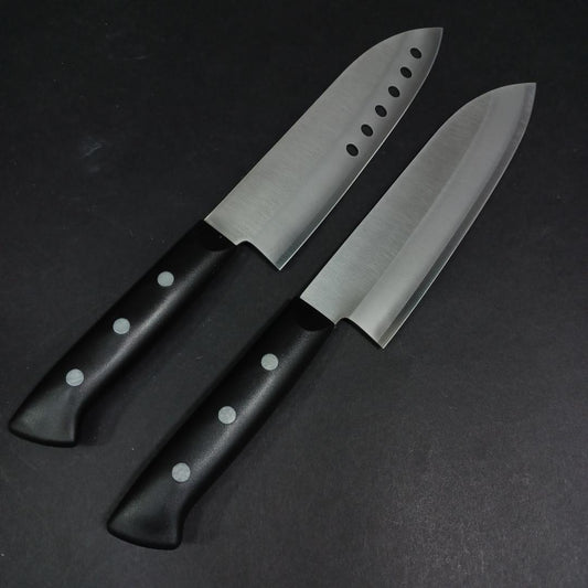New Kitchen Knife Set 2-Piece Santoku & Hollow Edge Santoku Seki