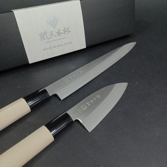 Japanese Stainless Kitchen Knife Set 2pcs Aji-kiri 105mm Sashimi 210mm