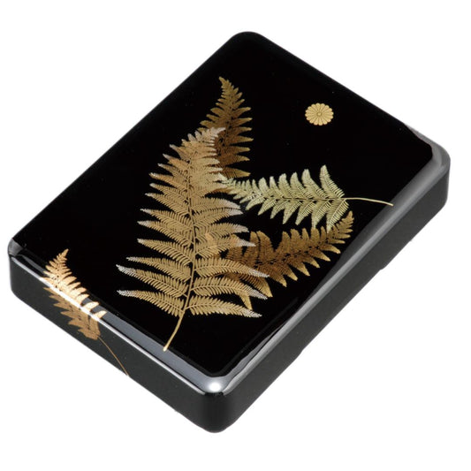 Japanese Kishu Lacquerware Document Box Kabuse Fumiko Fern & Chrysanthemum Crest A4 Size Stationery Storage Case Made in Japan New Gift