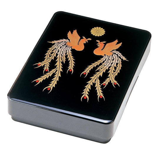 Japanese Kishu Lacquerware Document Box Phoenix Design Kabuse Fumiko A4 Size Stationery Storage Case Made in Japan New Decorative Gift