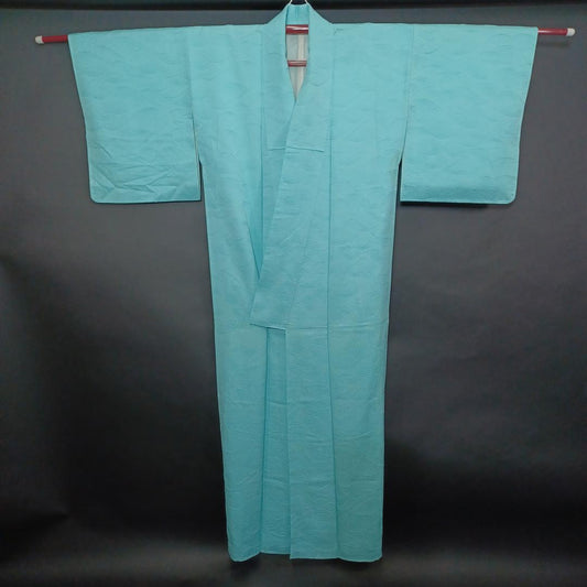Used Vintage Japanese Silk Kimono Long Length 63.4 in (161cm) Waist Width 23.6 in (60cm) Traditional Robe Women's Wear Japanese Formal