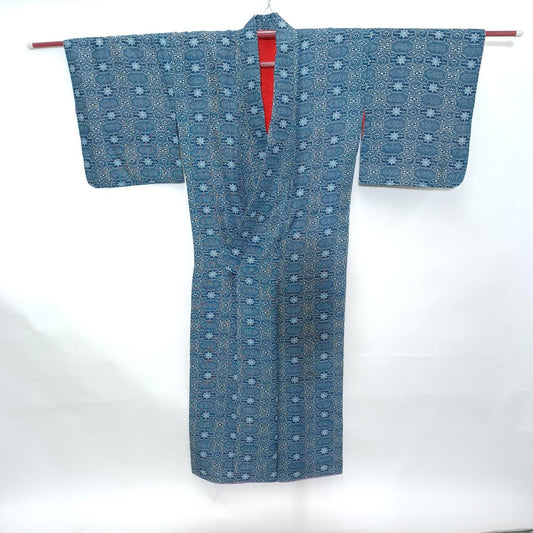 Used Vintage Silk Kimono Traditional Japanese Dress Women's Wear Formal or Craft Fabric Height 59.4 in (151cm) Waist 22.8 in (58cm)