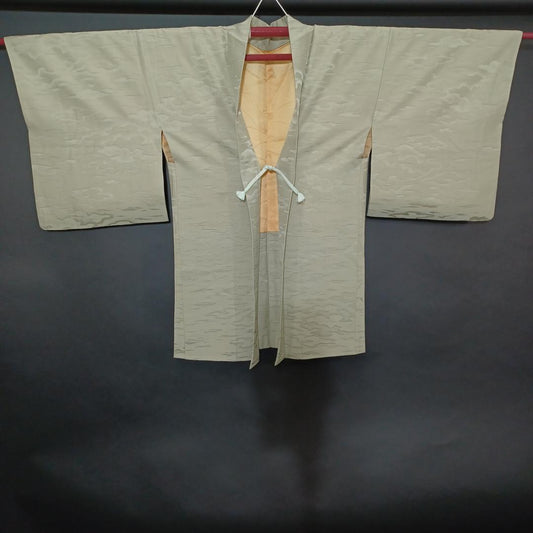 Used Vintage Japanese Haori Jacket Silk Blend or Poly Short Length 33.5 in (85cm) Width 22.8 in (58cm) Traditional Outerwear Robe