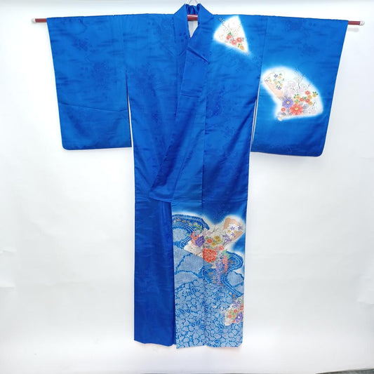 Used Vintage Pure Silk Japanese Kimono / Nagagi Traditional Women's Dress Outerwear Height 65.0 in (165cm) Waist 22.8 in (58cm) Gift
