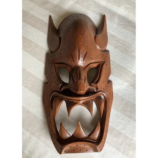 Used Traditional Filipino Hand Carved Wooden Mask Guardian Spirit Protection Sculpture Large Tribal Southeast Asian Folk Art & Home Decor
