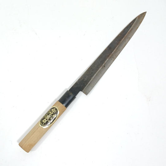 Used Japanese Kitchen Knife For Restoration Vintage Hand Forged Carbon Steel Blade For Sharpening Practice DIY Project Repair Total 13.4in