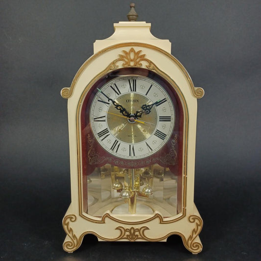 Used Vintage Citizen Musical Clock Maiden's Prayer Melody No.3RM009 Ornate Gold Table Clock Japan Retro Decor Untested for Display or Repair