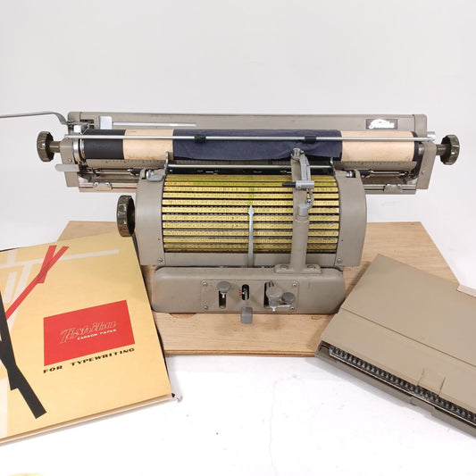 Used Rare Toshiba Japanese Kanji Typewriter BW-1183 Vintage Metal Body with Original Box Carbon Paper Type Tray 5G Made in Japan Showa Era