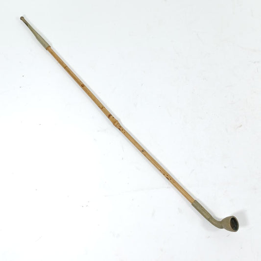 Used Japanese Long Kiseru Smoking Pipe 19.7in Extra Long Bamboo & Brass Tobacciana Edo Style Zashiki Pipe for Collector Interior Decor Japan
