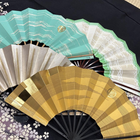 Used 4 Japanese Folding Fans Maiogi for Shibui Kenbu Dance Practice Vintage Sensu Set Traditional Performance Accessories Mixed Lot Japan