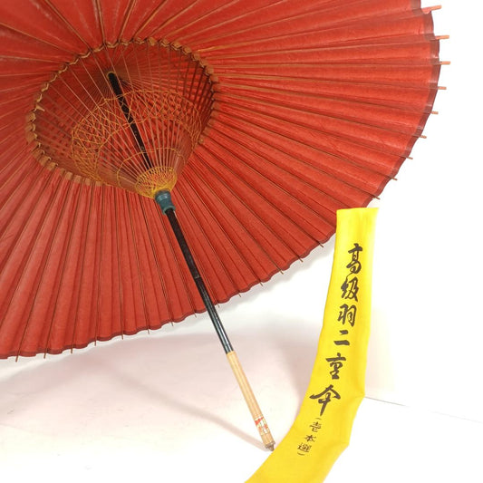 Used Vintage Japanese Wagasa Umbrella Miniature Handcrafted Traditional Parasol Folk Art Ornament Wooden Decor Kyoto Style Home Display