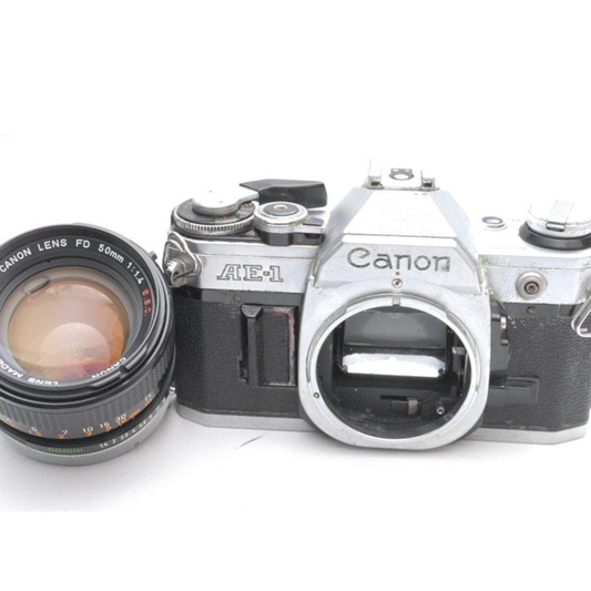 Used Canon AE1 Film Camera with FD 50mm f1.4 SSC Lens Vintage 35mm SLR Japan Tested & Working Great for Beginners and Photo Enthusiasts