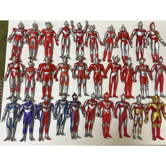 Used Ultraman Soft Vinyl Figure Lot 30 Pieces 15cm Retro Japan Tokusatsu Collection Set