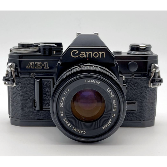 Used Canon AE-1 Film Camera with NEW Fd 50mm f2 Lens Vintage 35mm SLR Tested & Working Great for Beginners and Photography Enthusiasts