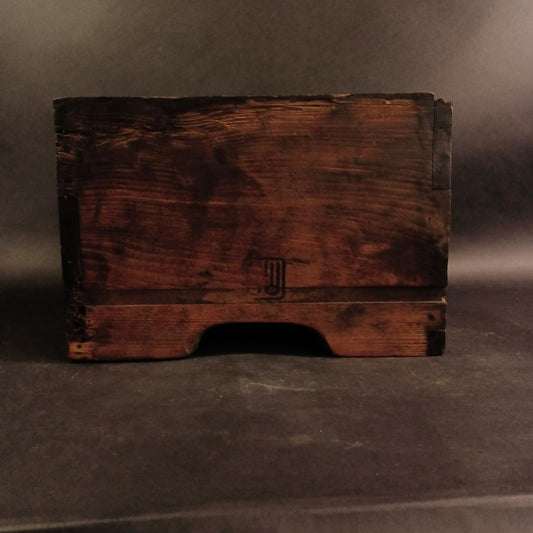 Used Vintage Japanese Wooden Measuring Box Masu Antique Rice Container Mid Meiji Taisho Era Primitive Folk Art Rustic Farmhouse Decor