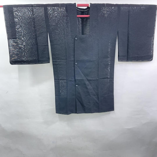 Used Japanese Michiuki Coat Black Sheer Summer Women Outerwear