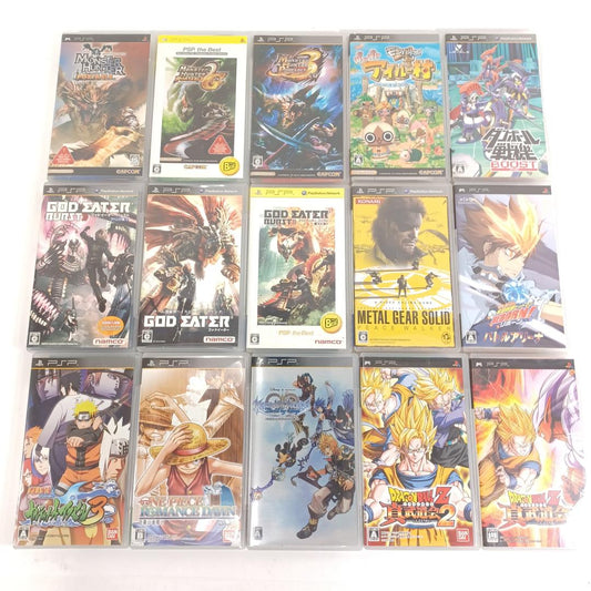 Used PSP Game Lot 15x  Naruto One Piece Kingdom Hearts JPN NTSC-J Tested