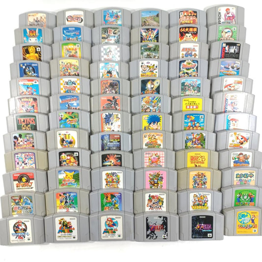 Used 72 Nintendo 64 Game Lot NTSC-J Japan Import No Duplicates Super Mario 64 Shindo Pak Zelda Pokemon Donkey Kong and Rare N64 Collector Set