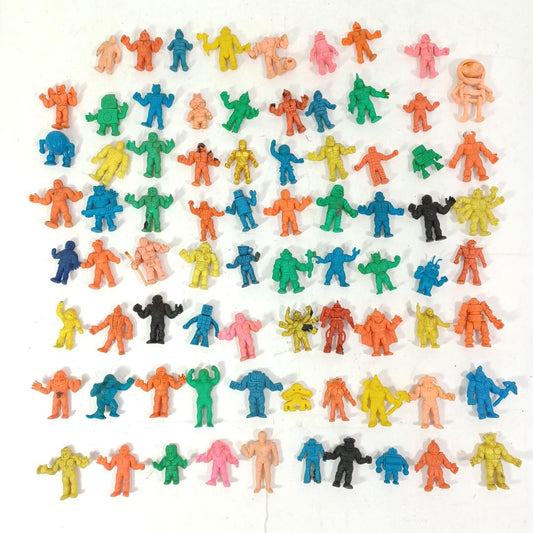 Used Vintage Japanese Keshi Figure Bulk Lot 70pc Kinkeshi Gundam Ultraman SD Gashapon Rubber Toy Vintage Hobby Collection Showa Retro