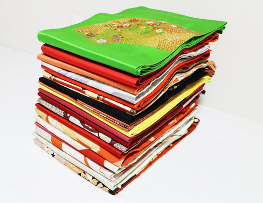 Japanese Kimono Obi Set – 10 Pre-Owned Women's Belts – Vintage-Inspired Styles – Assorted – Japan Import – Sample Photos Only