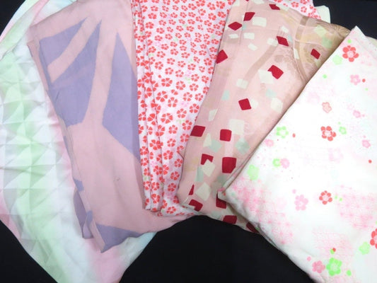 Kimono Juban Set – 5 Pre-Owned Women's Under-Kimonos (Nagajuban) – Vintage-Inspired Styles – Japan Import – Sample Photos – Read Description