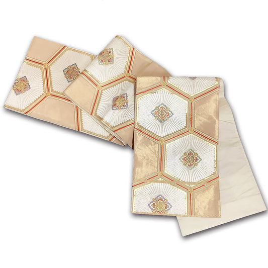 Used Fukuro Obi (Formal Double-Layer Obi) Kimono Obi, Japanese vintage traditional kimono belt