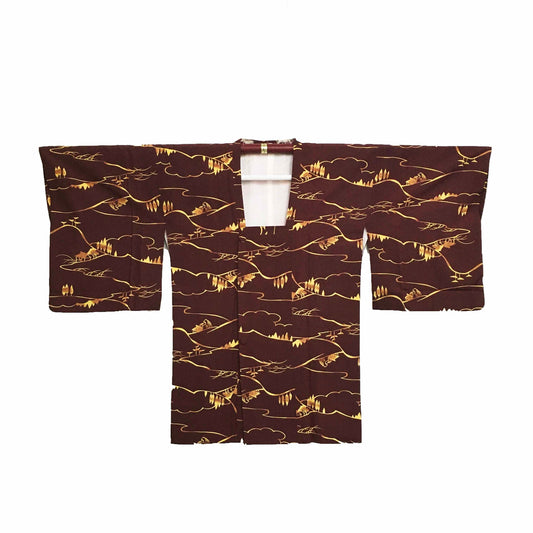 Used Women Silk Haori (Kimono Coat), Japanese vintage traditional kimono coat[HaoriV53]