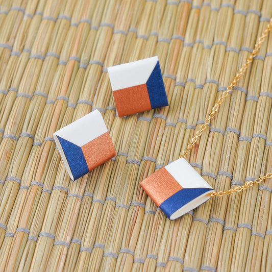 Quilling Jewelry Pierced Earrings Necklaces Japanese Paper Washi by RING YUFU