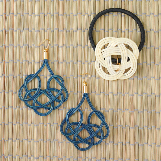 Handmade Jewelry Pierced Earrings Turtle Knot, Hair Band from Yunowa in Japan