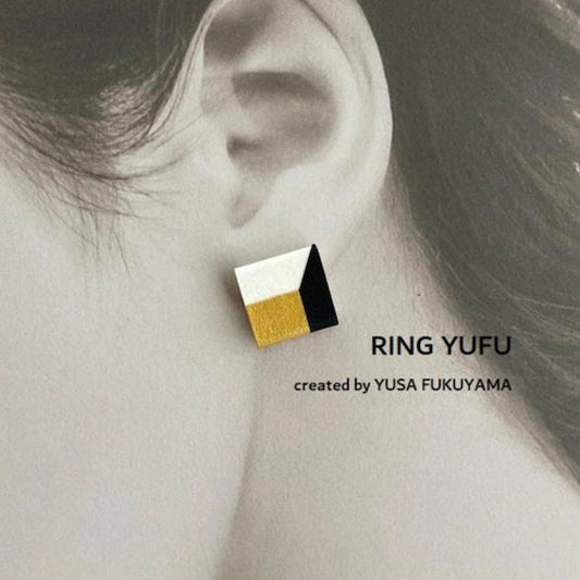 Quilling Jewelry Pierced Earrings Japanese Paper Washi by RING YUFU