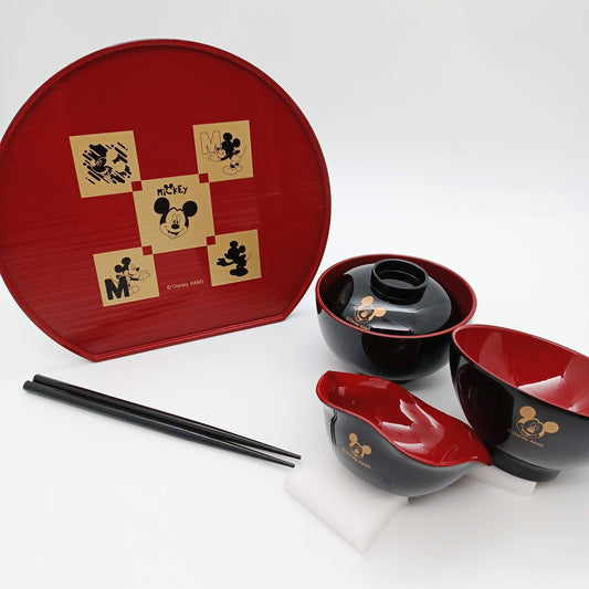 Okuizome First Meal Ceremony set Disney Mickey Tableware Made in Japan Kano for Gift Birthday Thanksgiving Wedding| Forgot Souvenir