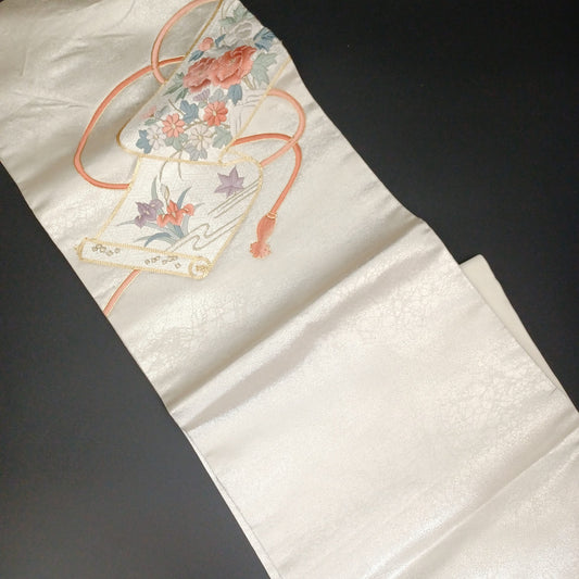 Used Nagoya Obi (Easy to Wear / Casual Use) Kimono Obi, Japanese vintage traditional kimono belt