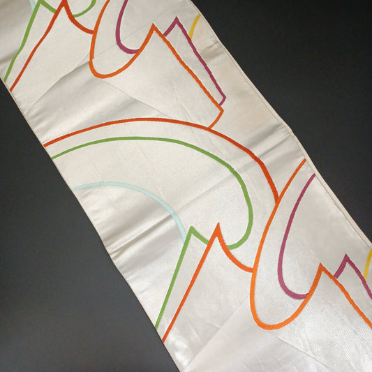 Used Fukuro Obi (Formal Double-Layer Obi) Kimono Obi, Japanese vintage traditional kimono belt