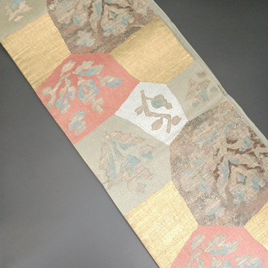 Used Fukuro Obi (Formal Double-Layer Obi) Kimono Obi, Japanese vintage traditional kimono belt