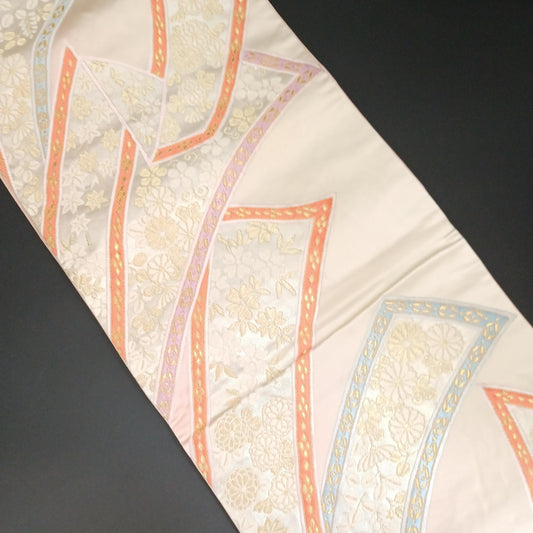 Used Fukuro Obi (Formal Double-Layer Obi) Kimono Obi, Japanese vintage traditional kimono belt