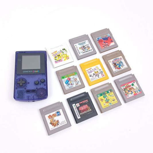 Used Nintendo Game Boy Color GBC – Midnight Blue Toys “R” Us Exclusive – 10 Games Included – Tested – Japan Import – Rare Vintage Console