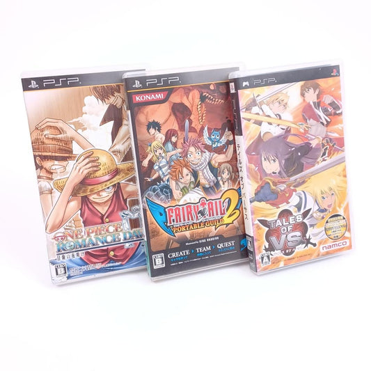 Used Sony PSP One Piece Fairy Tail 2 Tales of Versus 3 pcs Japan Import NTSC-J Tested