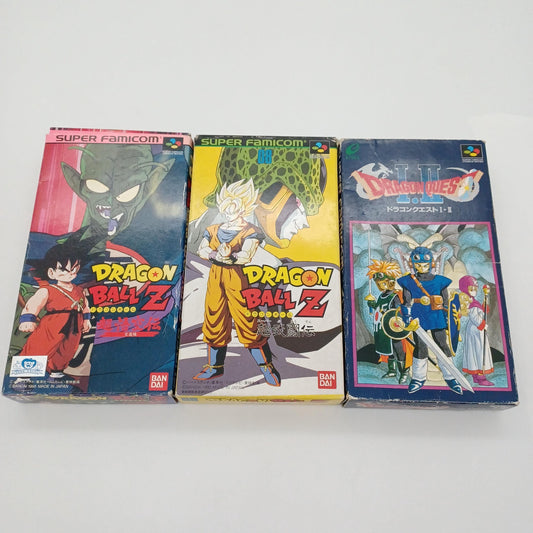 Used Nintendo Super Famicom SFC Dragon Ball Z Quest I.II CIB Akira Toriyama Tested