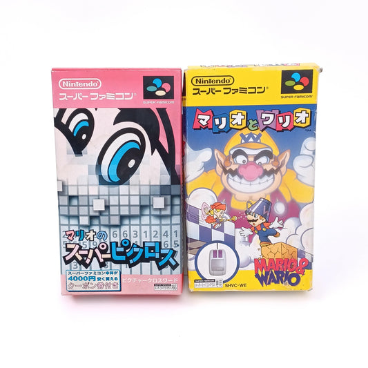 Used NINTENDO Super Famicom SFC Mario & Wario Picross CIB Japan Import ntsc-j Tested