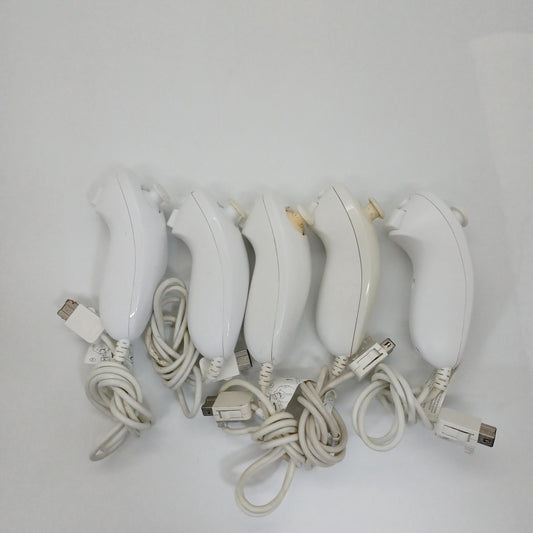 Used Official Nintendo Wii Nunchuck RVL-004 White 5 pcs Japan Region-Free Tested