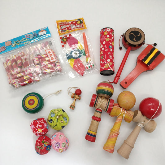 Used Japanese Old Toy Bundle Kendama Yo-Yo- etc Retro Vintage Made in Japan