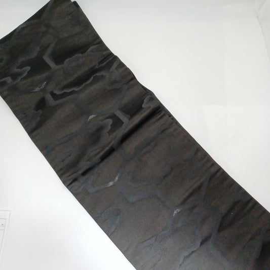 Used Nagoya Obi (Easy to Wear / Casual Use) Women Kimono Obi Belt Black Silk Made in Japan Japanese vintage traditional