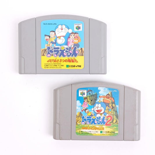 Used Nintendo 64 N64 Doraemon 1 2 Nobita 2 pcs Adventure Japan Import NTSC-J Tested